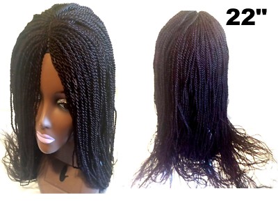 Hand Braided Medium Twist Lace Front Color #33 Wig - 22  display picture 2