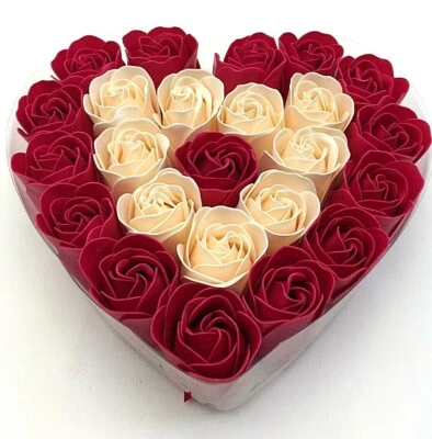 SALSA accentra Geschenk Frau 24 Baderosen Handarbeit Rosen Seife Geschenkbox Rose