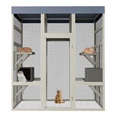 Large Cat House Outdoor Catio Play  Run Enclosure Outdoor Wooden Cage Platforms