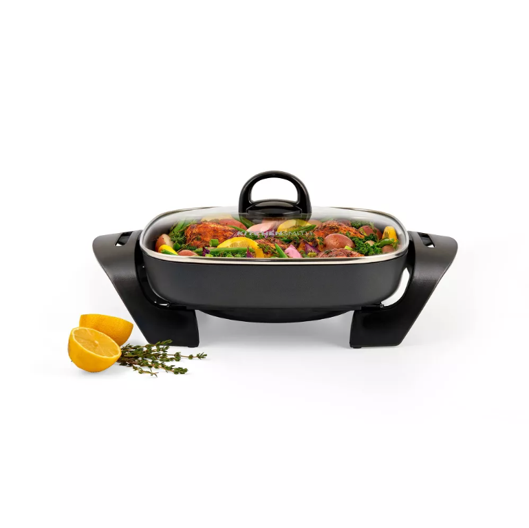 KitchenSmith 11x11 Electric Skillet with EverGood Ceramic Nonstick Coating by Bella