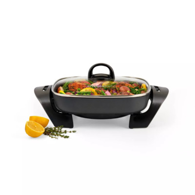 KitchenSmith by bella 11''x11'' Electric Skillet with EverGood Ceramic Nonstick Co