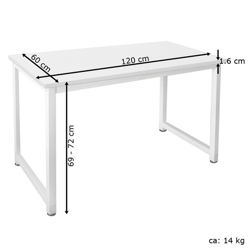 Tisch Computertisch PC Schreibtisch Bürotisch 120 x 60 cm Walnuss Weiß Kingpower - Bild 2 von 2