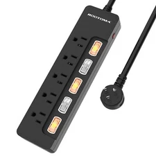 Power Strip Surge Protector With Individual Switchesetl Certified6foot 14awg Lon