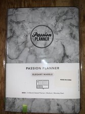 Passion Planner 2022 Dated Planner Medium Monday Start Elegant Marble New
