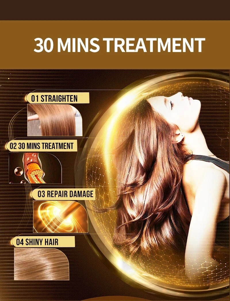 PURC Keratin Hair Cream Brazilian Hair Straightening And Smoothing Shampoo Hair