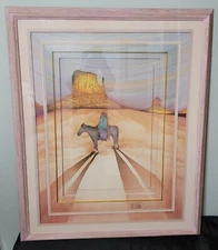 Amado Maurilio Pena Jr - La Centinela signed 35"x46" framed