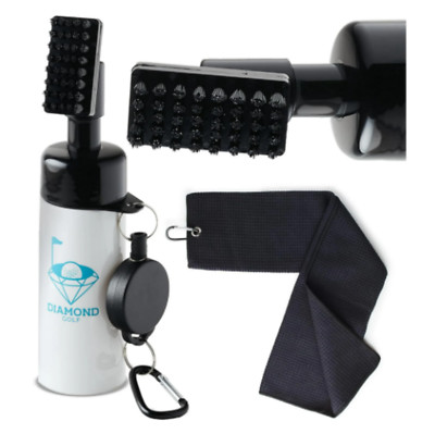 Diamond Golf Club Cleaning Brush Groove Cleaner Tool Kit with Spray Water Bottle
