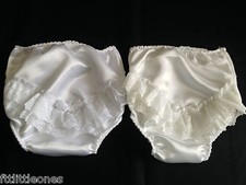 LITTLE BABY GIRLS LACE BOW SATIN FRILLY KNICKERS/PANTS CHRISTENING/WEDDING/PARTY