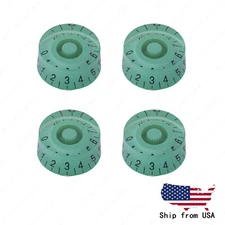 4 Pcs Green/Black Electirc Guitar Control Knobs Speed Dial Knobs for Les Paul SG