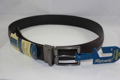 Dark Brown /& Black M All Leather Faded Glory Reversible Belt Size 34