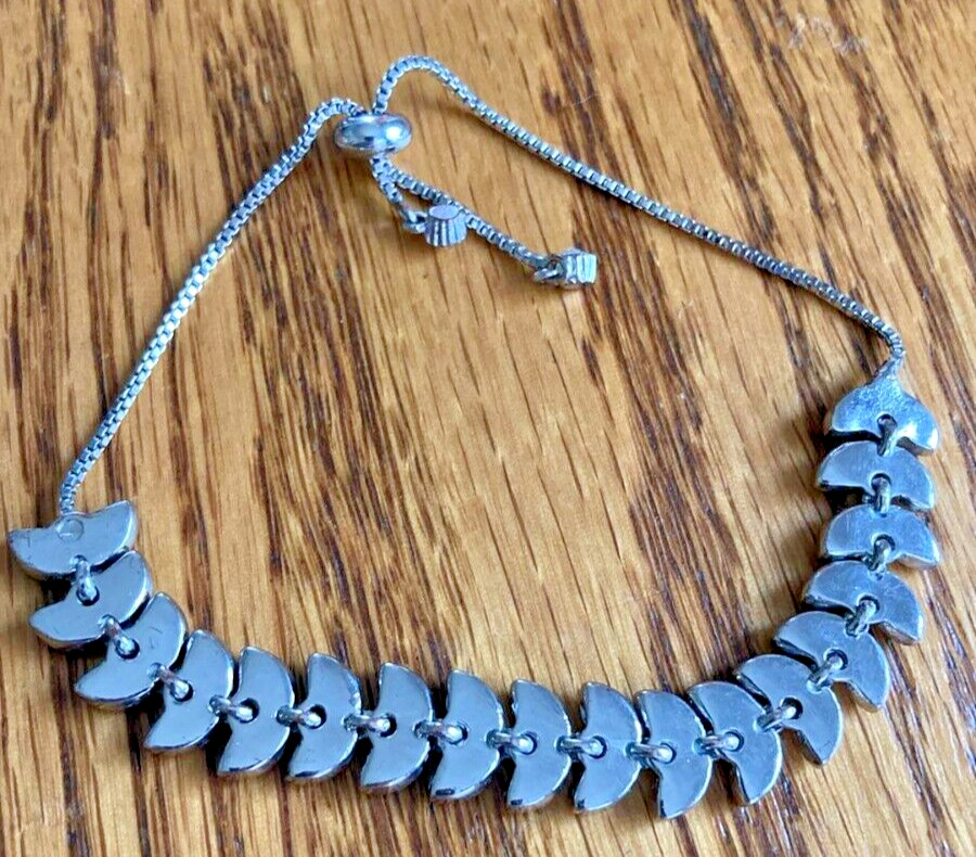 Silver Leaf Bracelet Adjustable, Flexible, Classic - image 3