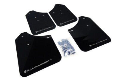Rally Armor UR Black Mud Flap w/ Silver Logo for Subaru 2002-2007 WRX STI RS