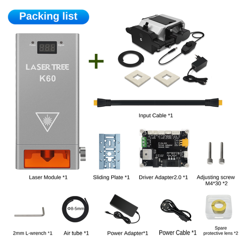 LASERTREE K60 Laser Module Head 60W Optical Power for DIY Engraving ...