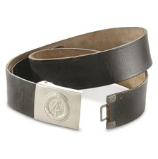 East German Army Leather Belt  Buckle Vintage Cold War German Military Surplus