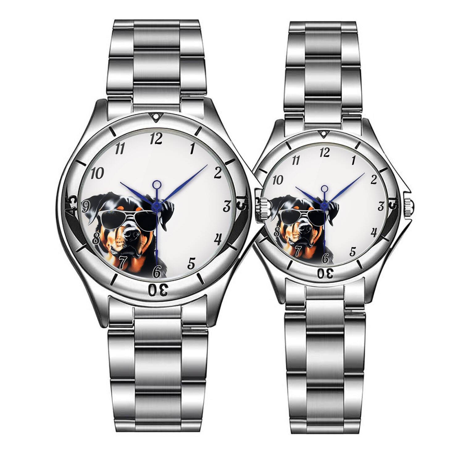 Rottweiler Dog Sunglasses Watch - Stylish Metal Wristwatch for Men and Women, Perfect Birthday Gift-image