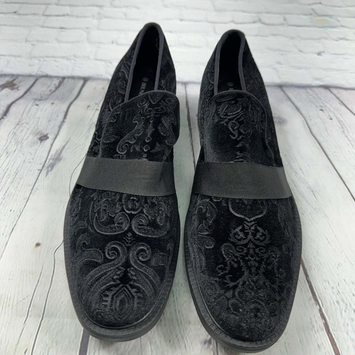 Bruno Marc Velvet Tuxedo Dress Shoes Loafers Mens Size 14  display picture 2