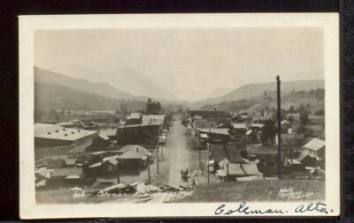 Coleman Alberta looking west Canada Historic Old Photo