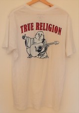 Image of White True Religion Men's Buddha Crew Neck T Shirt, Large, New