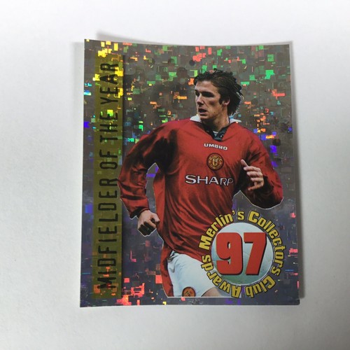 1997/98 Merlin Kick Off David Beckham Folie Mittelfeldspieler des Jahres Aufkleber #086 - Bild 9 von 10