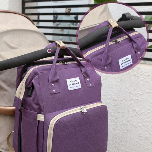 Foldable Large Mummy Bag Baby Bed Backpack Maternity Nappy Diaper Milk AU STOCK - Picture 8 of 18