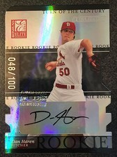 2003 DONRUSS ELITE DAN HAREN #28 RC /100 AUTO EXTRA EDITION TURN OF THE CENTURY