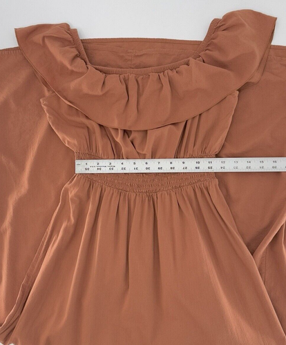 Old Navy Waist Defined Off the Shoulder Smocked Maxi Dress Sz M Tall Festival - Picture 9 of 12