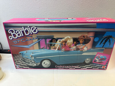 1989 Mattel Barbie  57 Blue Convertible Chevy Classic NEW