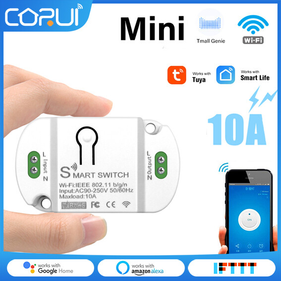 CoRui Tuya Wifi Smart Switch Smart Home 10A Automation Module Wireless Timer Led