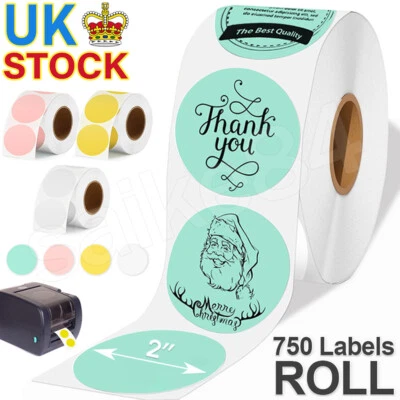 2" Round Direct Thermal Labels Self-Adhesive Sticker Zebra, Rollo & Munbyn Compt