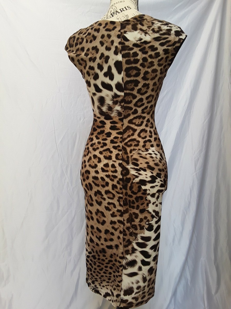 ワンピース ROBERTO CAVALLI LEOPARD DRESS Roberto Cavalli S/S 2002 Silk Leopard Print Dress (XS