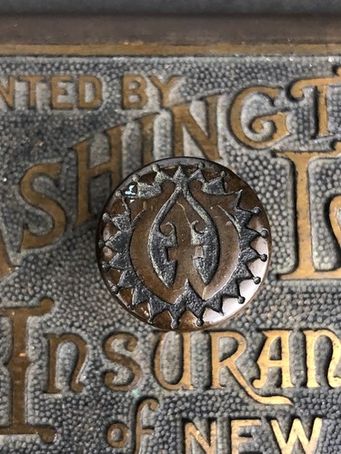 1860-1880s Cast Bronze Washington Life Insurance of New York Paperweight 4x2.5” - Picture 7 of 10