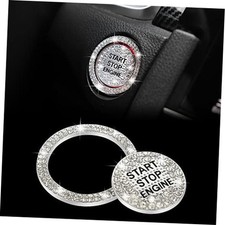 Bling Car Engine Start Button Cover Diamond Crystal Push Start Ring White