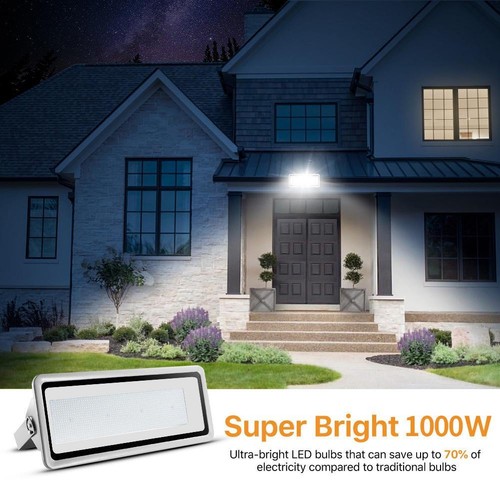 Foco exterior 1000W LED inundador faro blanco frío lámpara de jardín SMD - Imagen 10 de 11