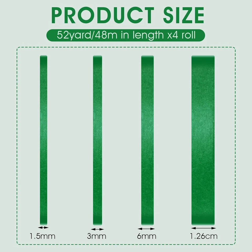 4 Rolls Fine Line Masking Tape, Fineline Automotive Paint Tape 1/16, 1/8, 1/4 an - Image 3 of 4