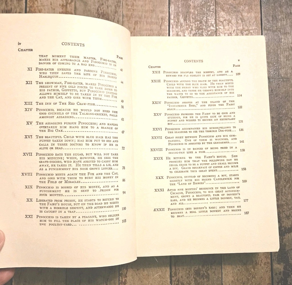 Early 1900s. Pinocchio by C. Collodi | Hardcover Antique Classic Book Orange