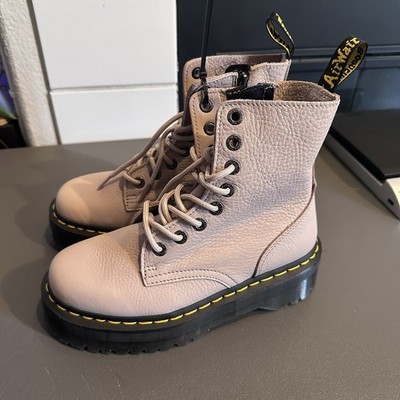 Dr Martens Jadon III Pisa Taupe Pink Leather Platform Boots Side Zip Women s 7