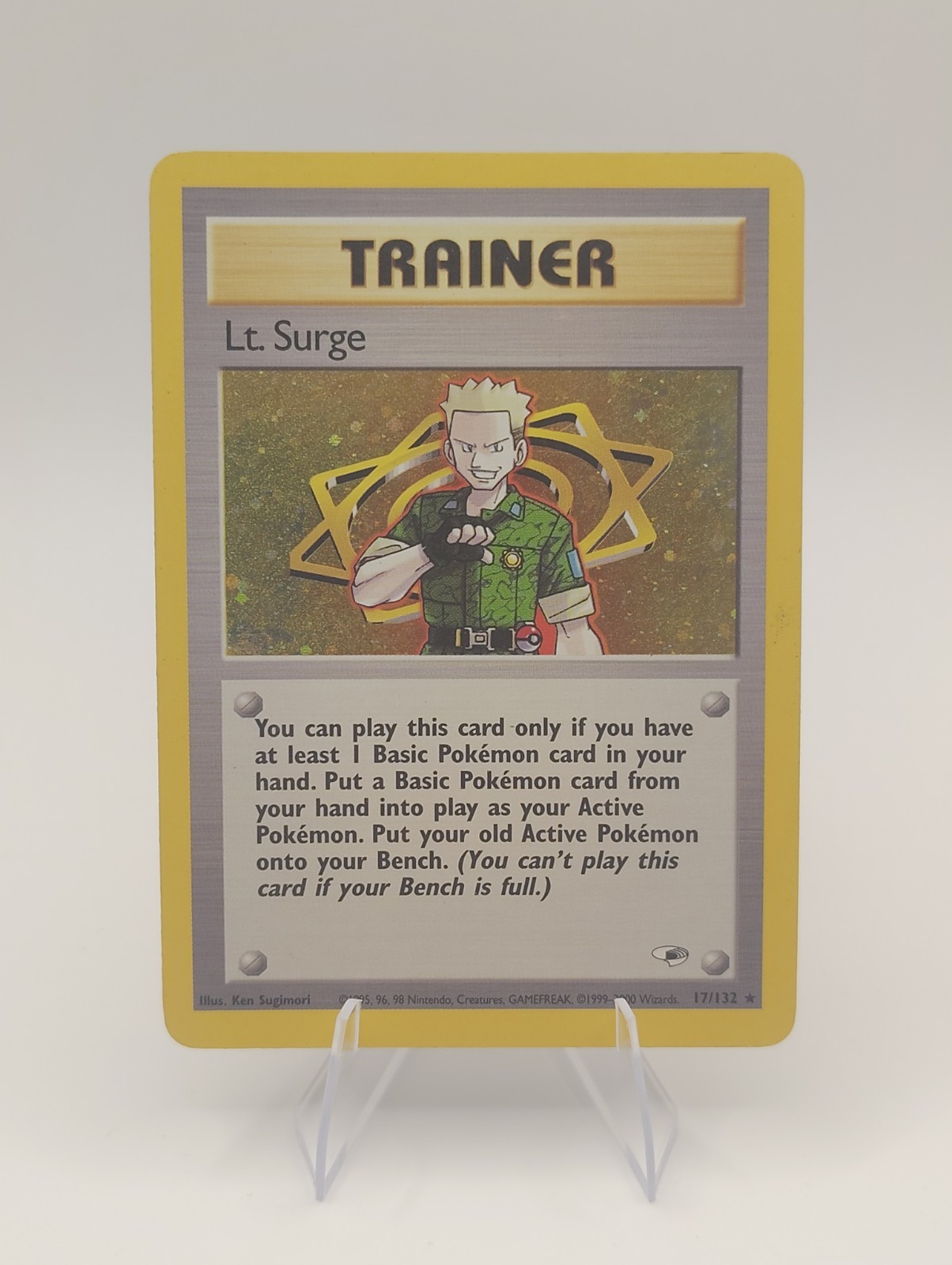 Lt Surge Trainer 17/132 - WOTC Gym Heroes - Holo Rare - Pokemon TCG
