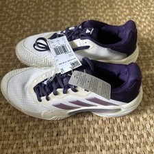 Adidas Barricade 13 Womens Tennis Shoes White Powder Plum JR7814 Size 7.5-8.5