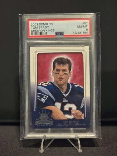 2003 Donruss Tom Brady Gridiron Kings #57 Card PSA 8 NEW CASE
