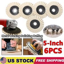 6PCS 5" Wool Felt Flap Disc Metal Working Polishing Buffing Wheel for Grinder