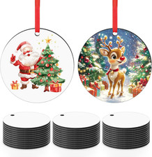 Sublimation Ornaments Blanks Bulk 35 PCS Wood Sublimation Christmas Ornament Bla