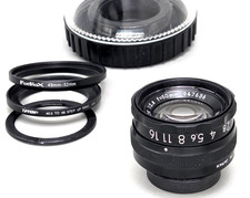    MINT w/case  Nikon EL-NIKKOR 50mm f2.8 Enlarging Lens W/filter Rings USA