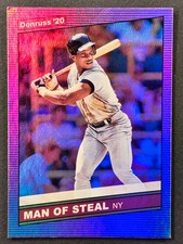2020 Panini Donruss Holo Pink Foil Name Variation #219 Rickey Henderson Yankees