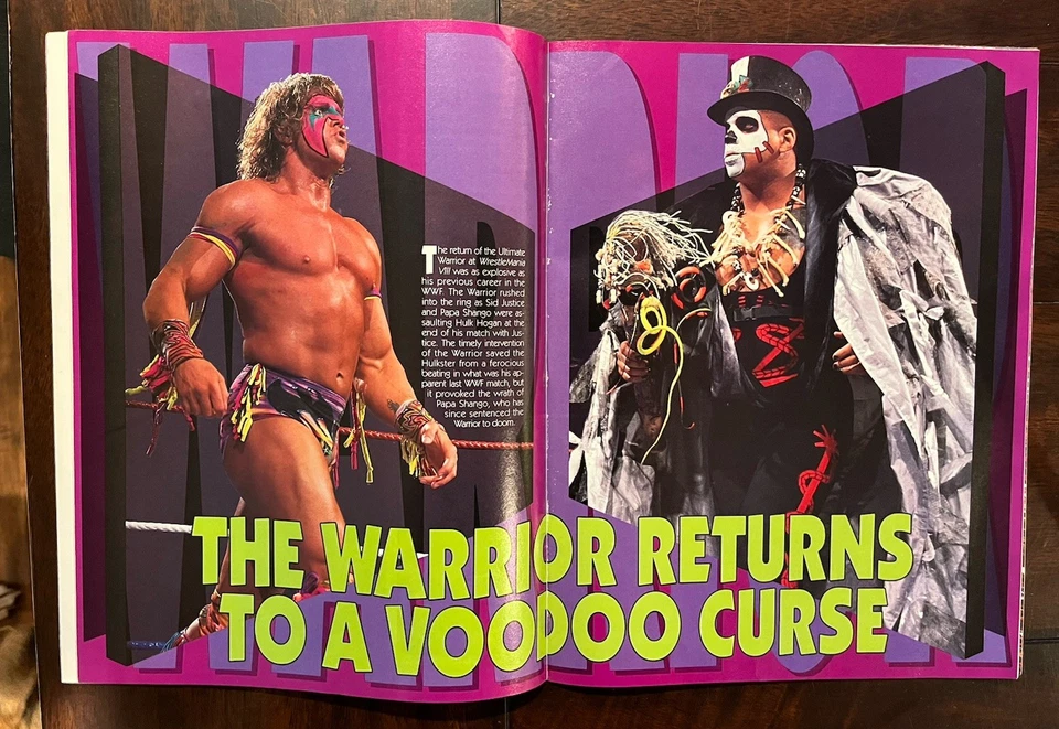 WWF Magazine July 1992 Ultimate Warrior Papa Shango WWE VTG - Image 3 of 4