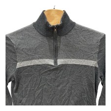 Banana Republic Merino Wool Blend Men's XL Gray 1/4 Zip Sweater