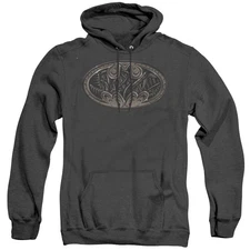 Batman Bio Mech Bat Shield Heather Mens Hoodie Black Officially Licensed