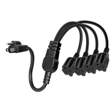 3 Prong Outlet Splitter 1 to 4 Socket Extender UL Listed 1625W 1 4, Black
