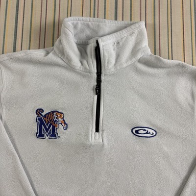 Memphis Tigers Sweatshirt Mens Small Off White NCAA Basketball Drake Quarter Zip