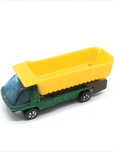 1969 Hot Wheels Redline Heavyweights Dump Truck Green W/Dark Interior