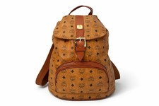 MCM Vintage Kordelzug Rucksack Backpack Medium Cognac Braun Bag Tasche Logo
